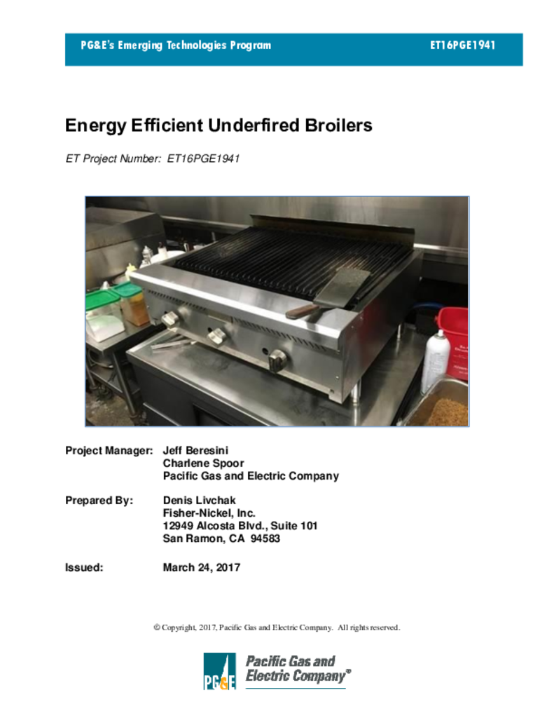 Energy Efficient Underfired Broilers ETCC