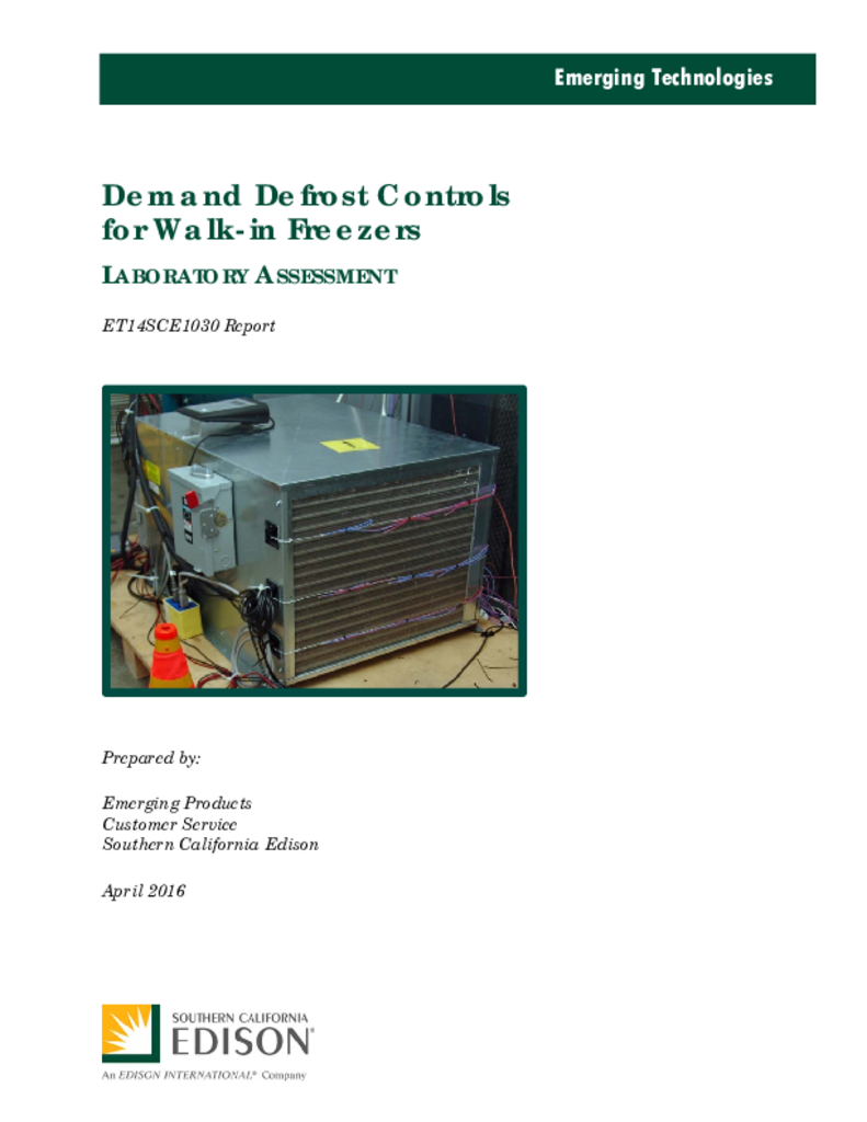 Demand Defrost Controls for Walkin Freezers ETCC